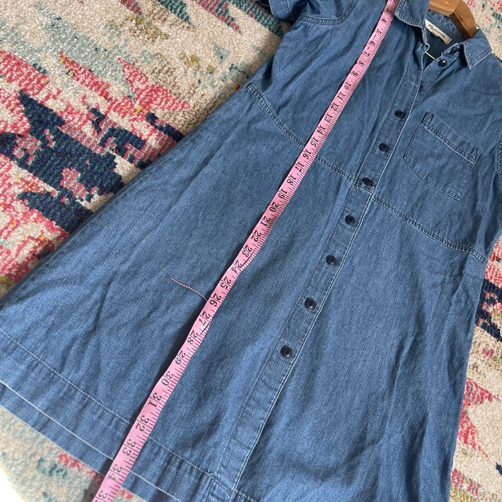 Madewell Denim Waisted Shirtdress in Penview Wash Medium - Picture 7 of 7